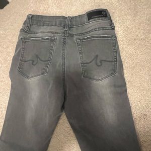 Girls AG “the twiggy ankle” super skinny grey jeans